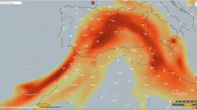 Previsión de avance de los gases del volcán canario