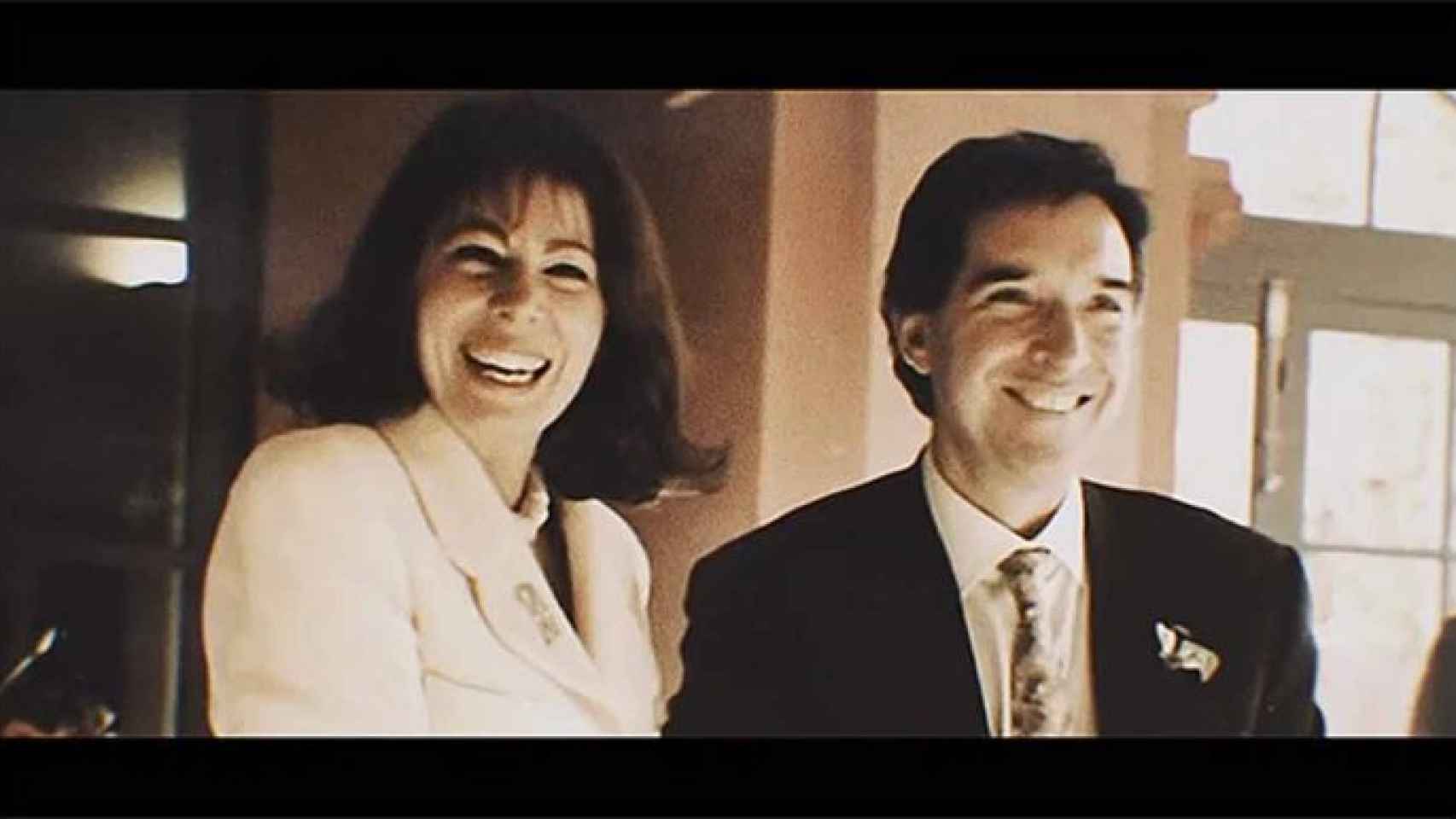 Gabilondo en su boda con Lola Carretero en 1993.