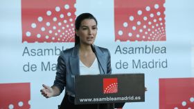 La portavoz de Vox en la Asamblea de Madrid, Rocío Monasterio, ofrece una rueda de prensa previa a la celebración de una sesión plenaria en la Asamblea de Madrid.