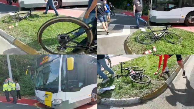 Las imágenes del accidente de un junior de Austria durante el Mundial de ciclismo