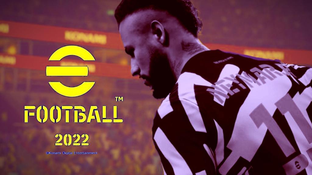 Neymar en eFootball 2022, en un fotomontaje