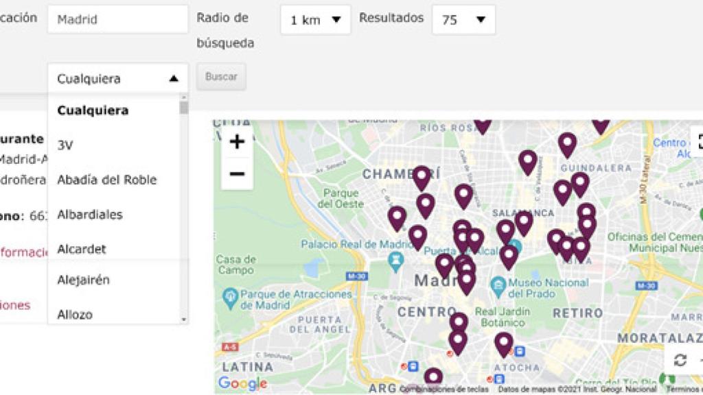 Mapa digital para geolocalizar restaurantes con vinos de la DO La Mancha