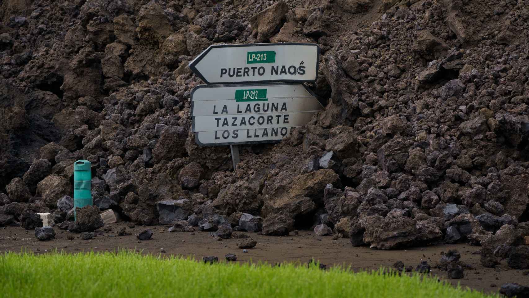 Terreno de La Palma ya conquistado por material volcánico.