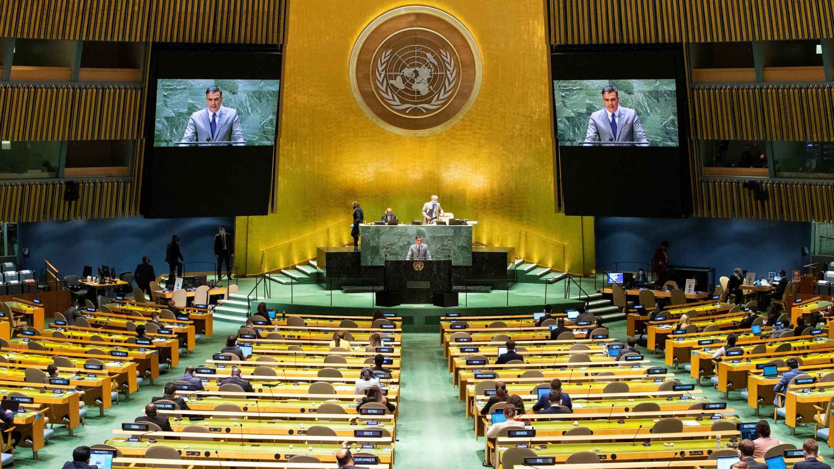 Pedro Sánchez, ante la Asamblea General de la ONU en Nueva York.