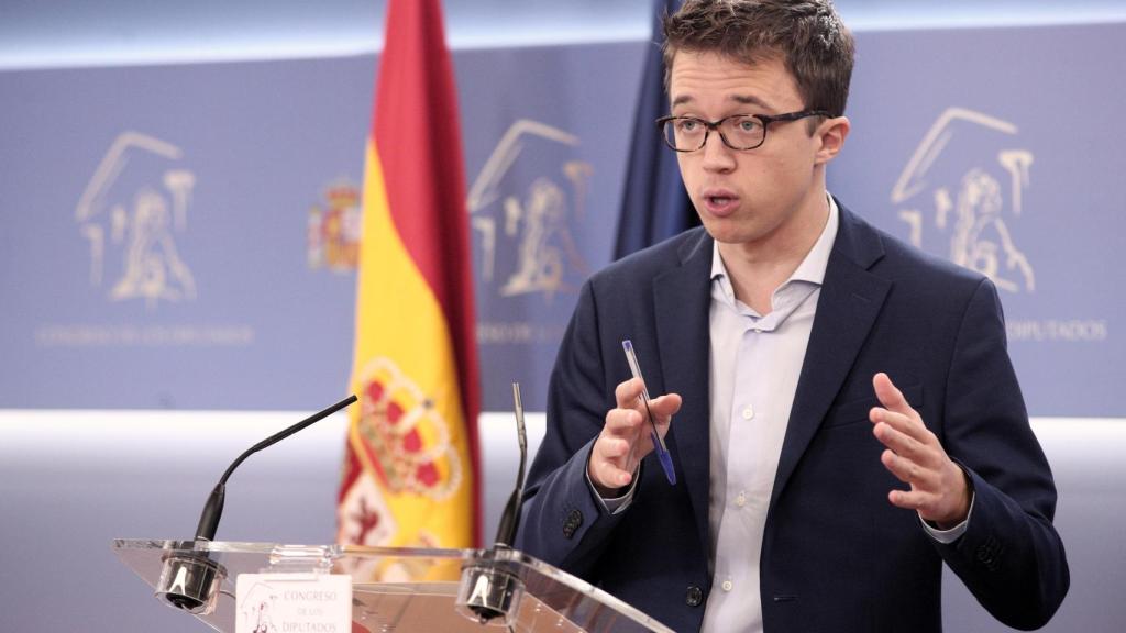 Íñigo Errejón, en una rueda de prensa en el Congreso de los Diputados.