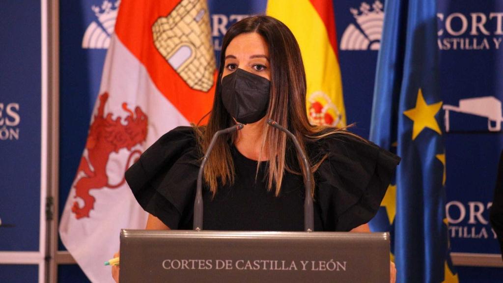 Nuria Rubio (PSOE) durante la rueda de prensa