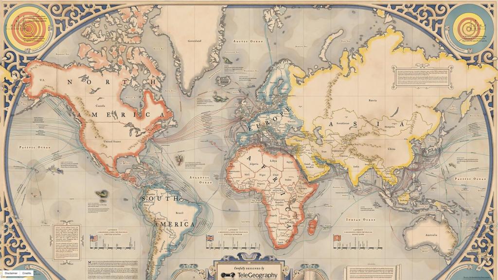 Mapa de cables de 2015 según TeleGeography