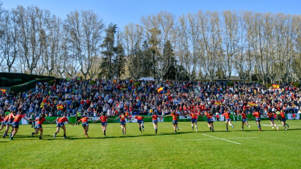 La selección española de rugby femenino, en el Central