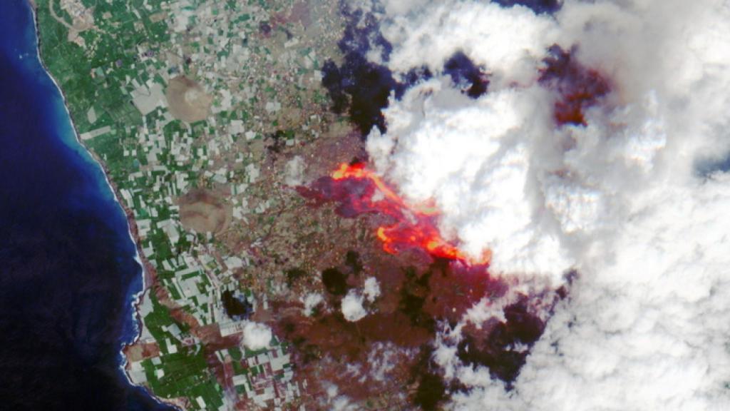 Vista aérea del volcán Cumbre Vieja de La Palma.