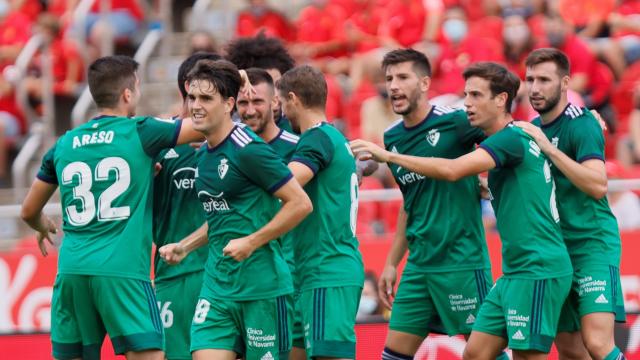 Osasuna celebra un gol contra el Mallorca