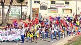 Manifestación contra el cierre de Florette en la localidad conquense de Iniesta