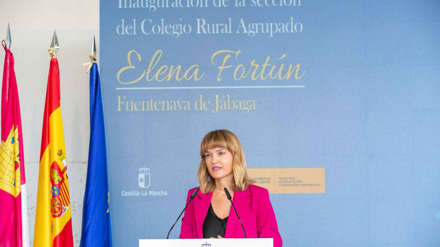 Pilar Alegría, en el acto de este lunes en Cuenca