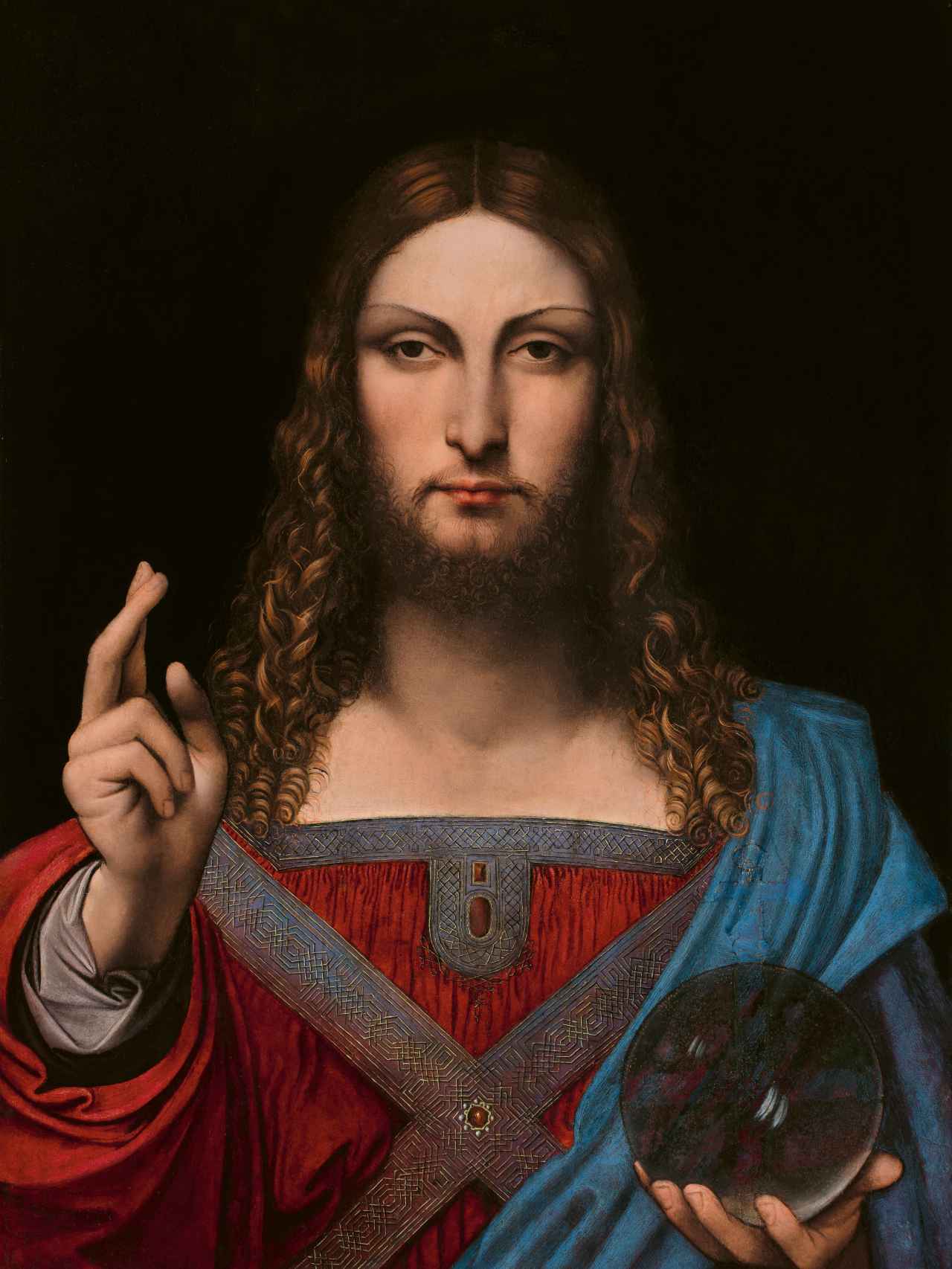 Salvator Mundi (versión Ganay) Taller de Leonardo da Vinci, autorizado y supervisado por él.