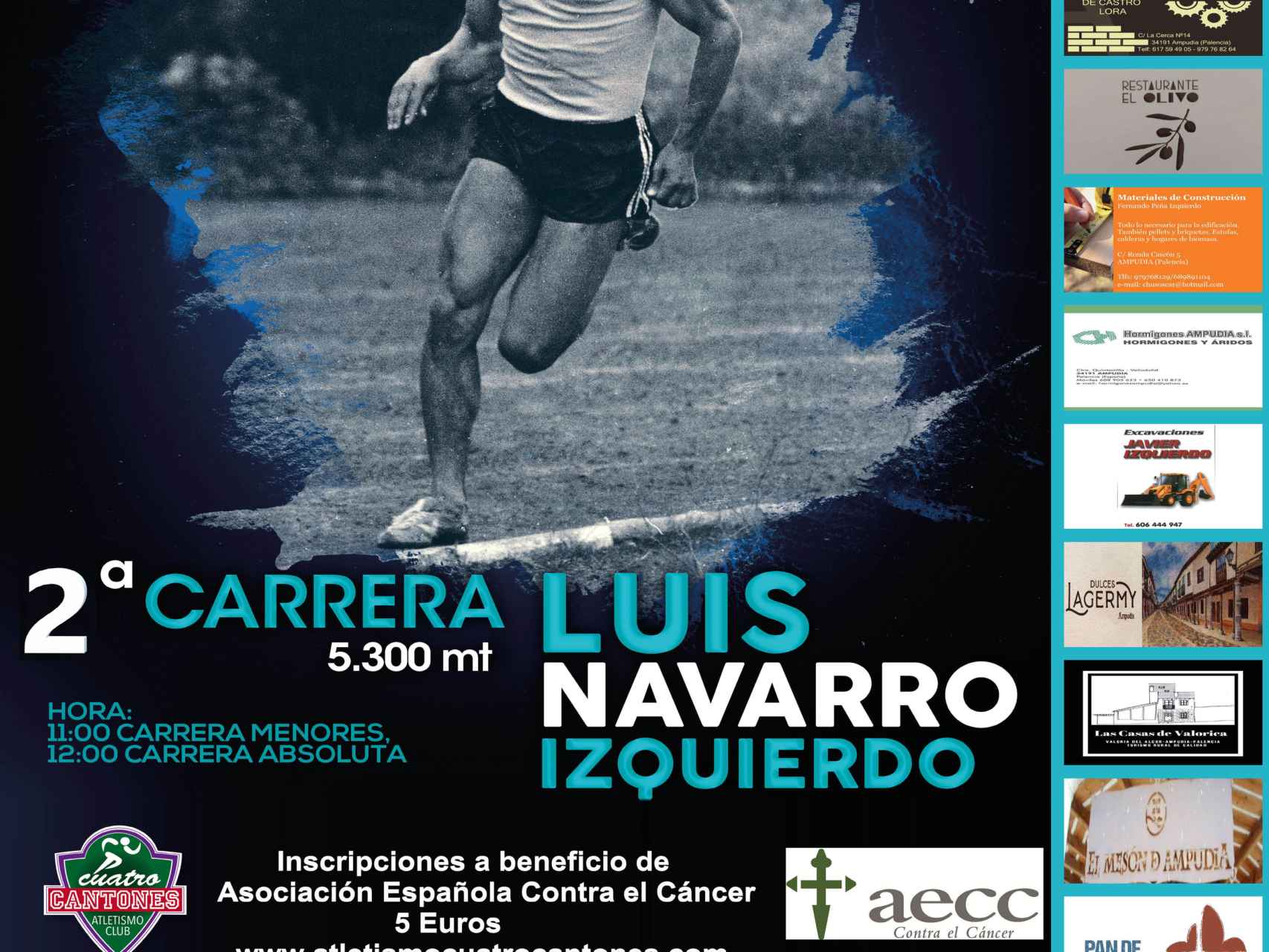 Cartel de la carrera organizada por el Ayuntamiento y el Club de Atletismo Cuatro Cantones