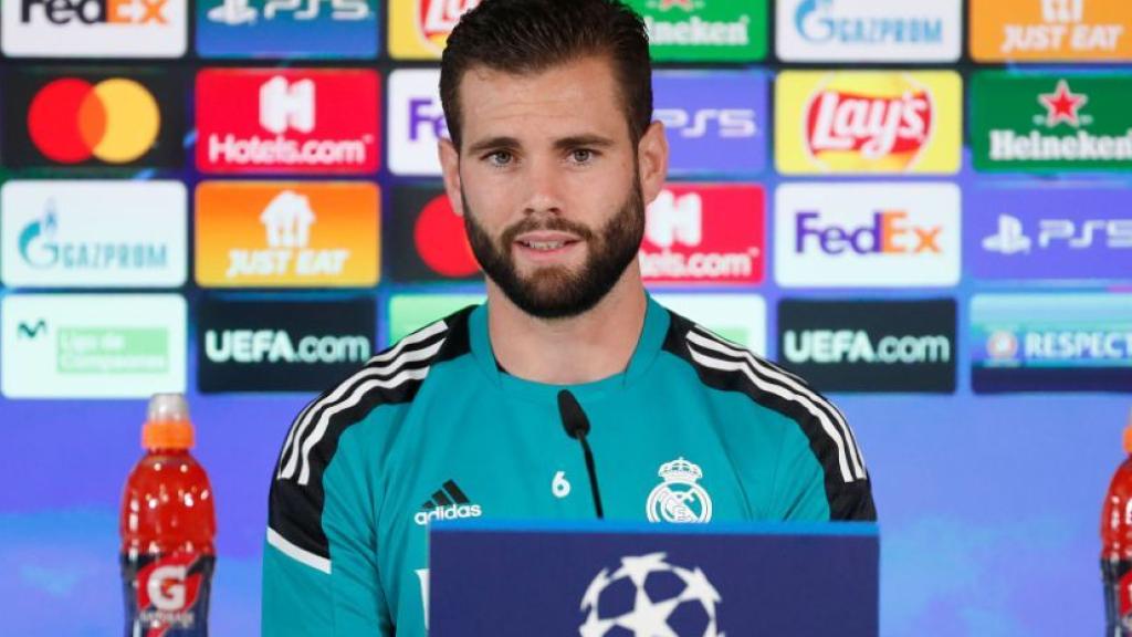 Nacho Fernández, en rueda de prensa de la Champions League