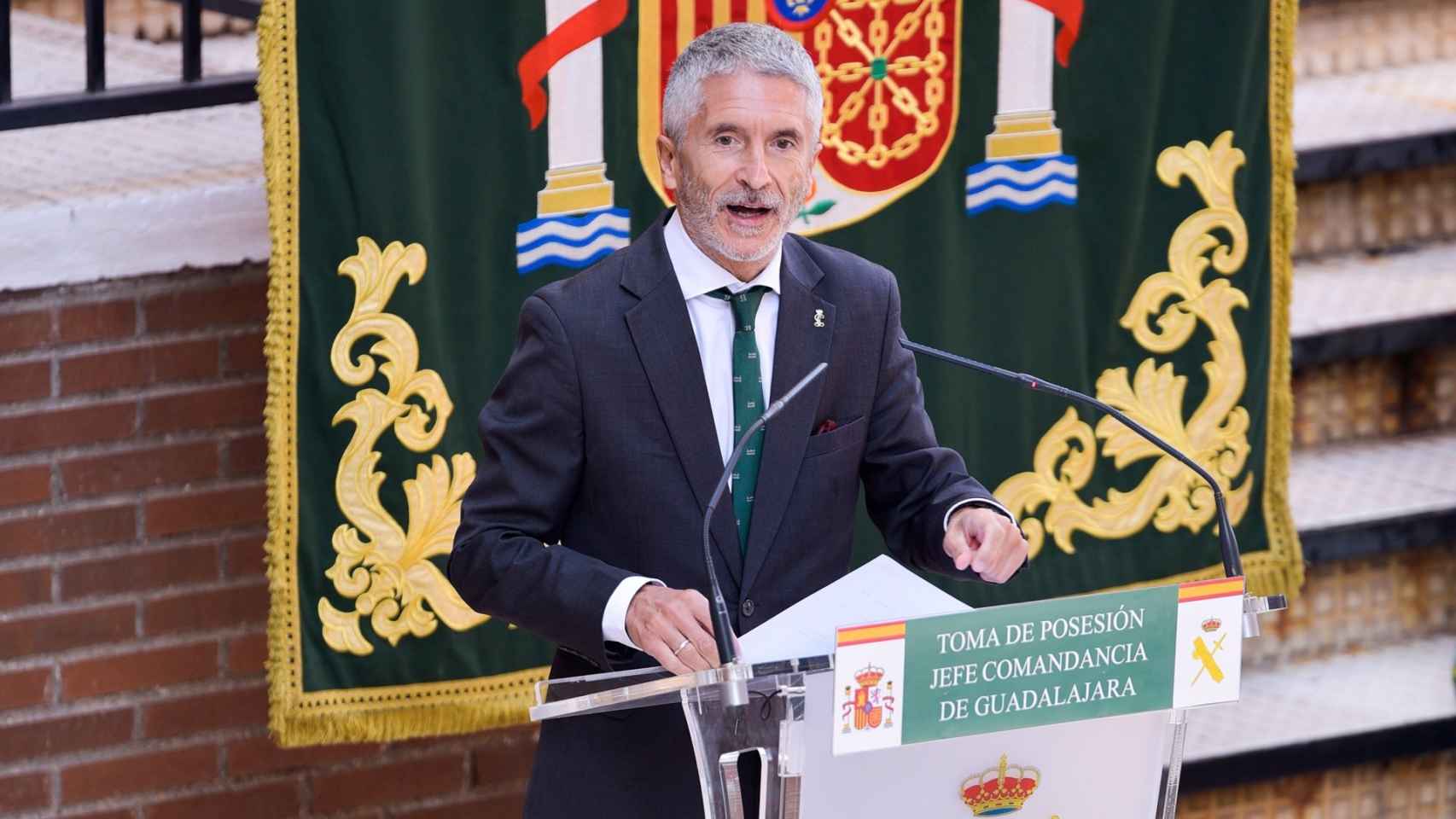 El ministro del Interior, Fernando Grande-Marlaska, este lunes en Guadalajara