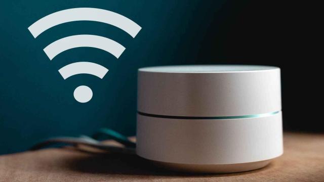 Montaje de un router con el icono de WiFi