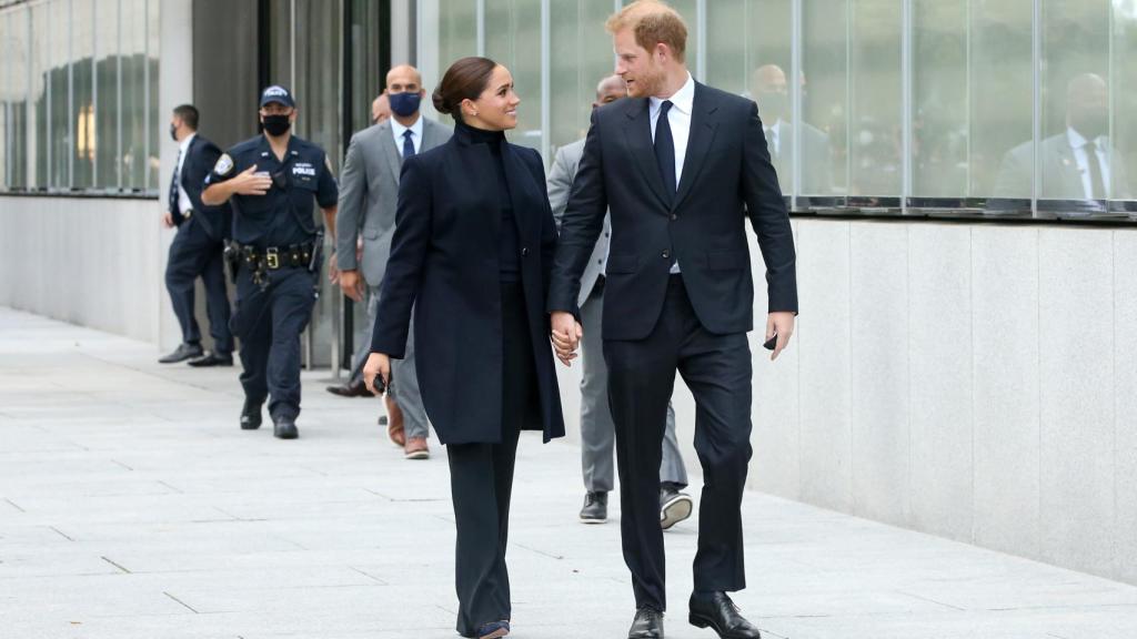 Los duques de Sussex visitando el '9/11 Memorial', en Manhattan.