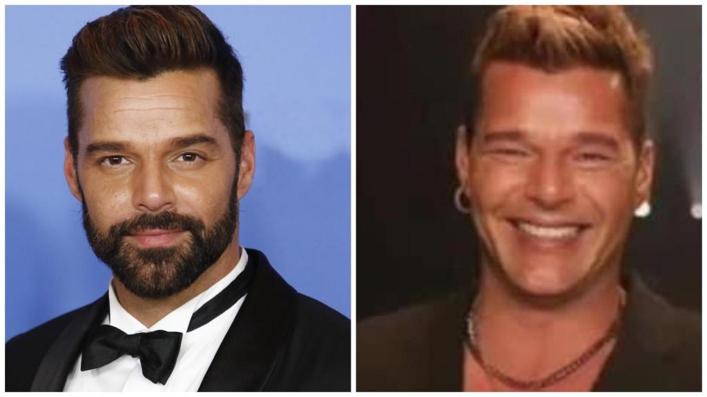 Ricky Martin, antes de su último retoque estético, a la izquierda. A la derecha, su aspecto actual.