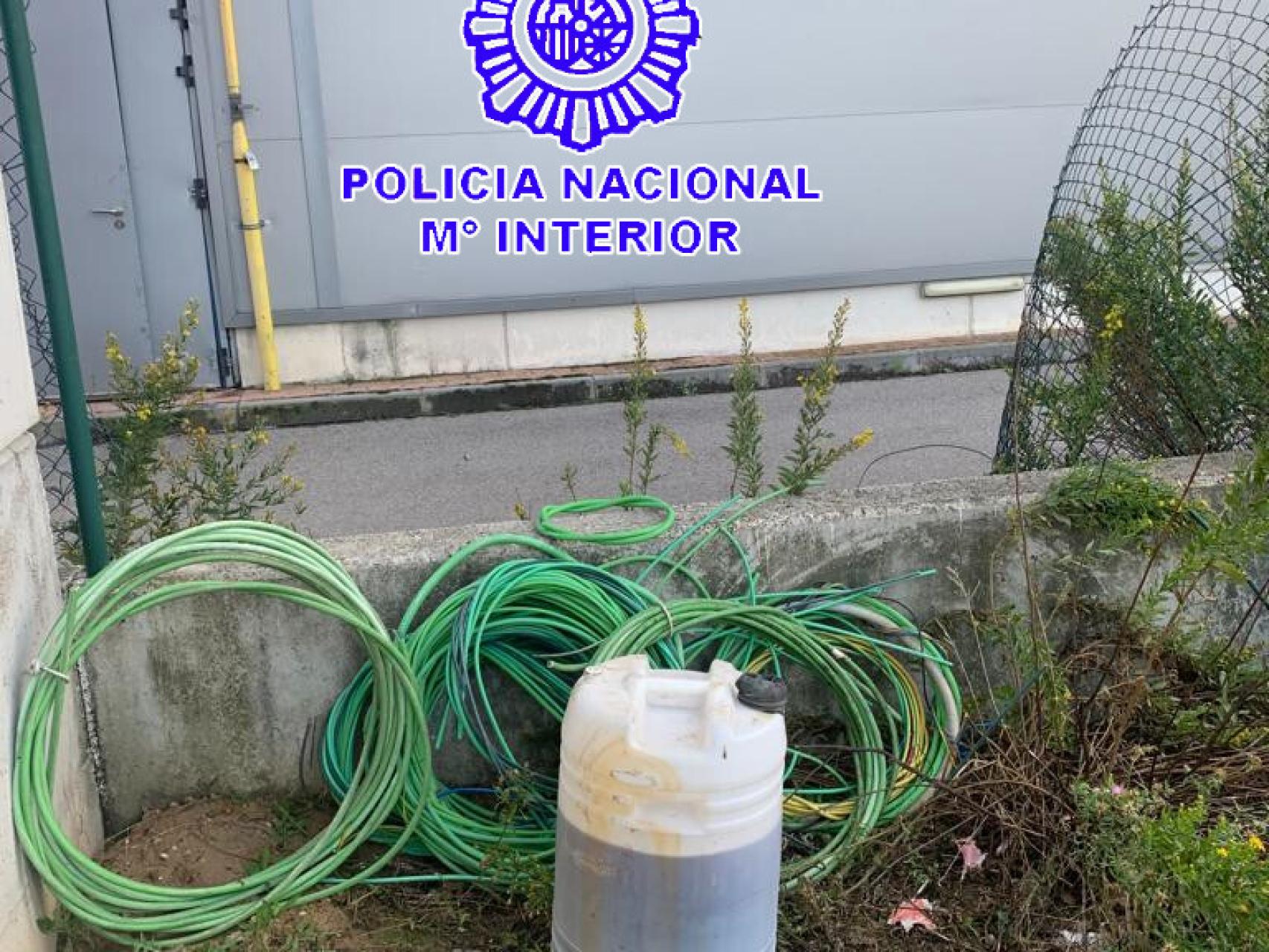 Material intervenido por la Policía Nacional