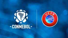 Copa Intercontinental: los logos de la CONMEBOL y de la UEFA