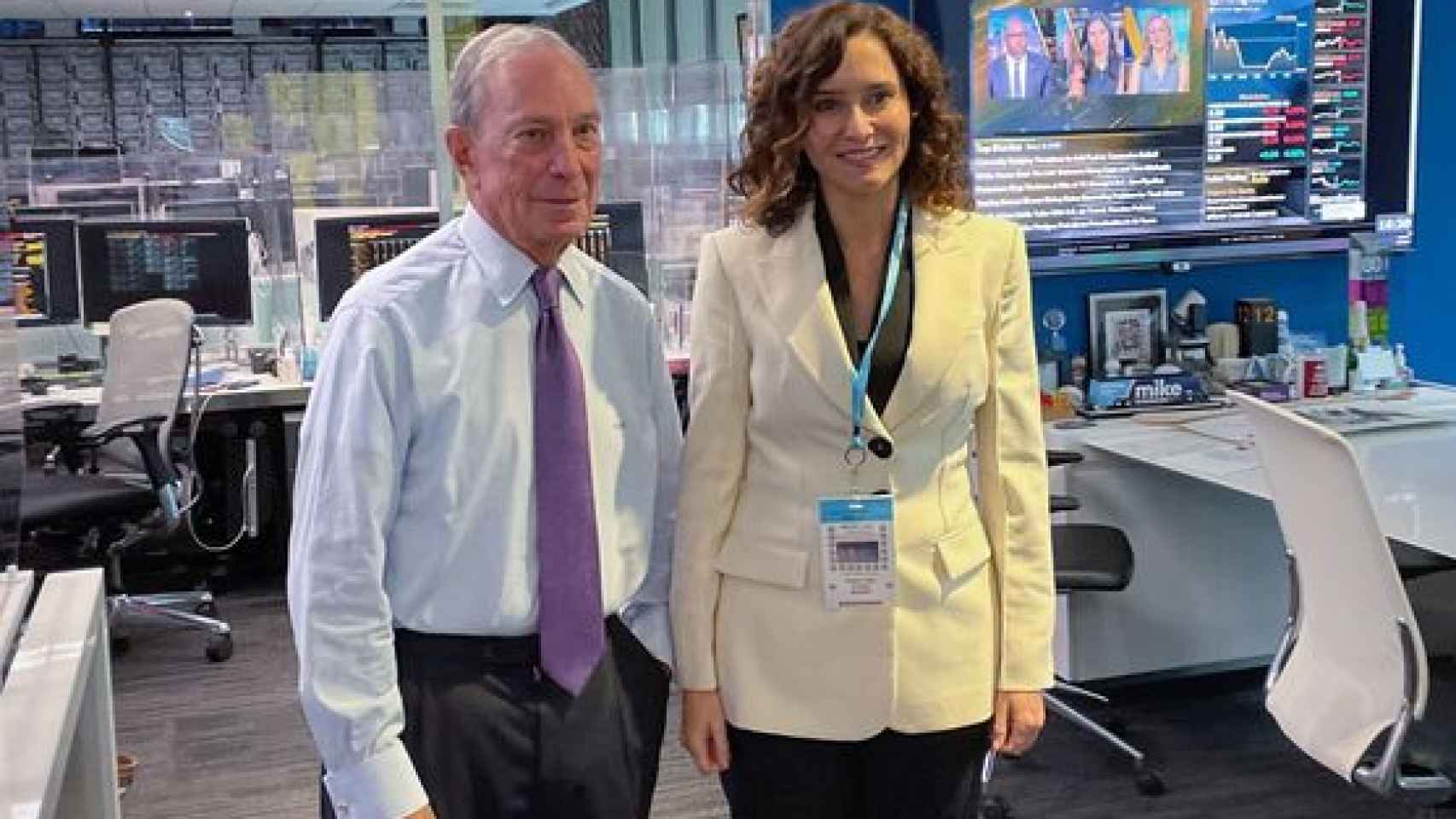 Michael Bloomberg junto a Isabel Díaz Ayuso este lunes en Nueva York.