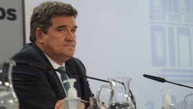 José Luis Escrivá, ministro de Inclusión, Seguridad Social y Migraciones, en la sala de prensa de Moncloa.