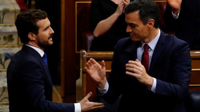 Pablo Casado y Pedro Sánchez, en el Congreso de los Diputados.