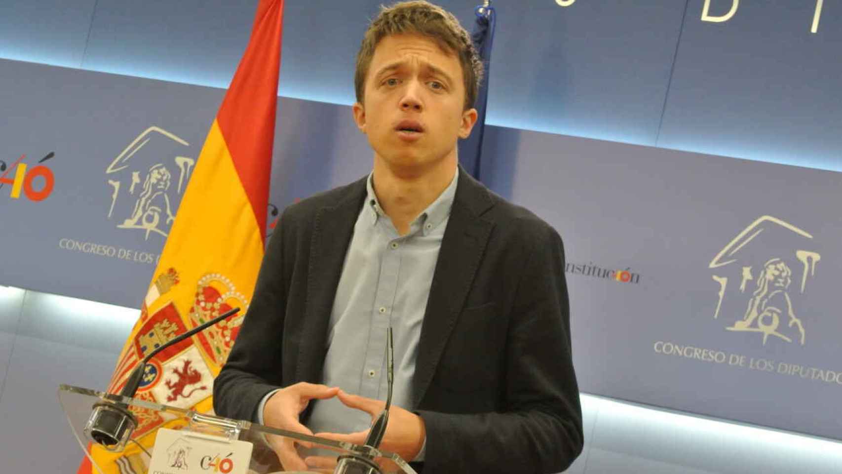 Íñigo Errejón, diputado y líder de Más País, en la sala de prensa del Congreso.