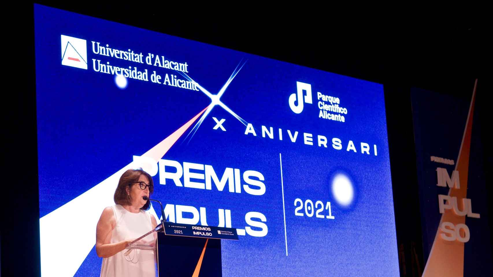 La rectora de la UA, Amparo Navarro, en la gala Impulso el pasado mes de julio.
