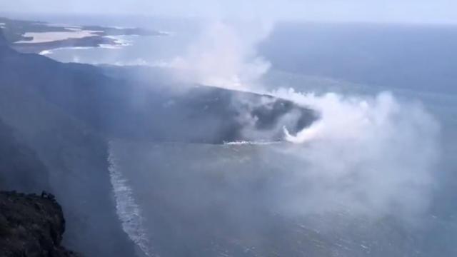 Imagen aérea del delta que creado en La Palma.