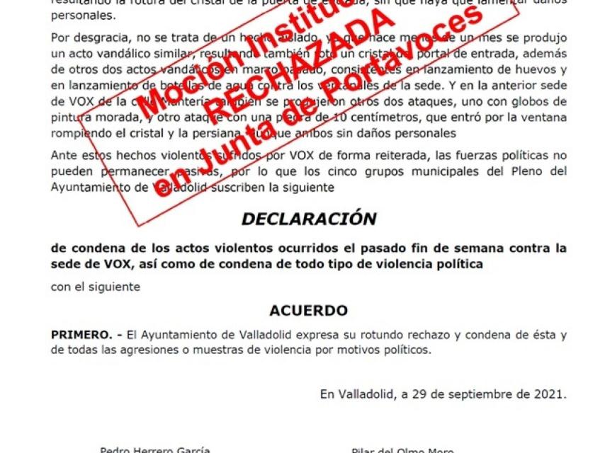 Moción rechazada a VOX