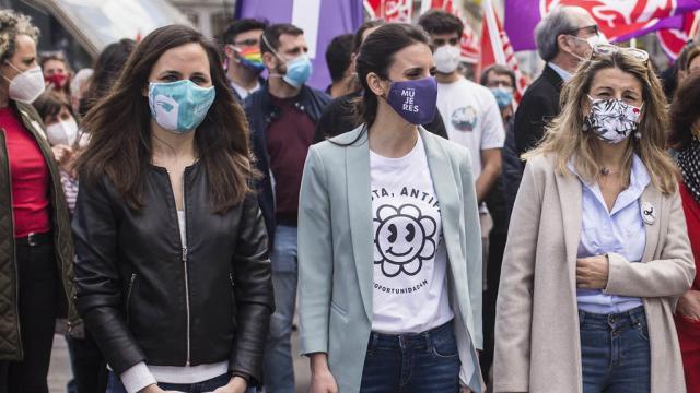 Ione Belarra, Irene Montero y Yolanda Díaz.