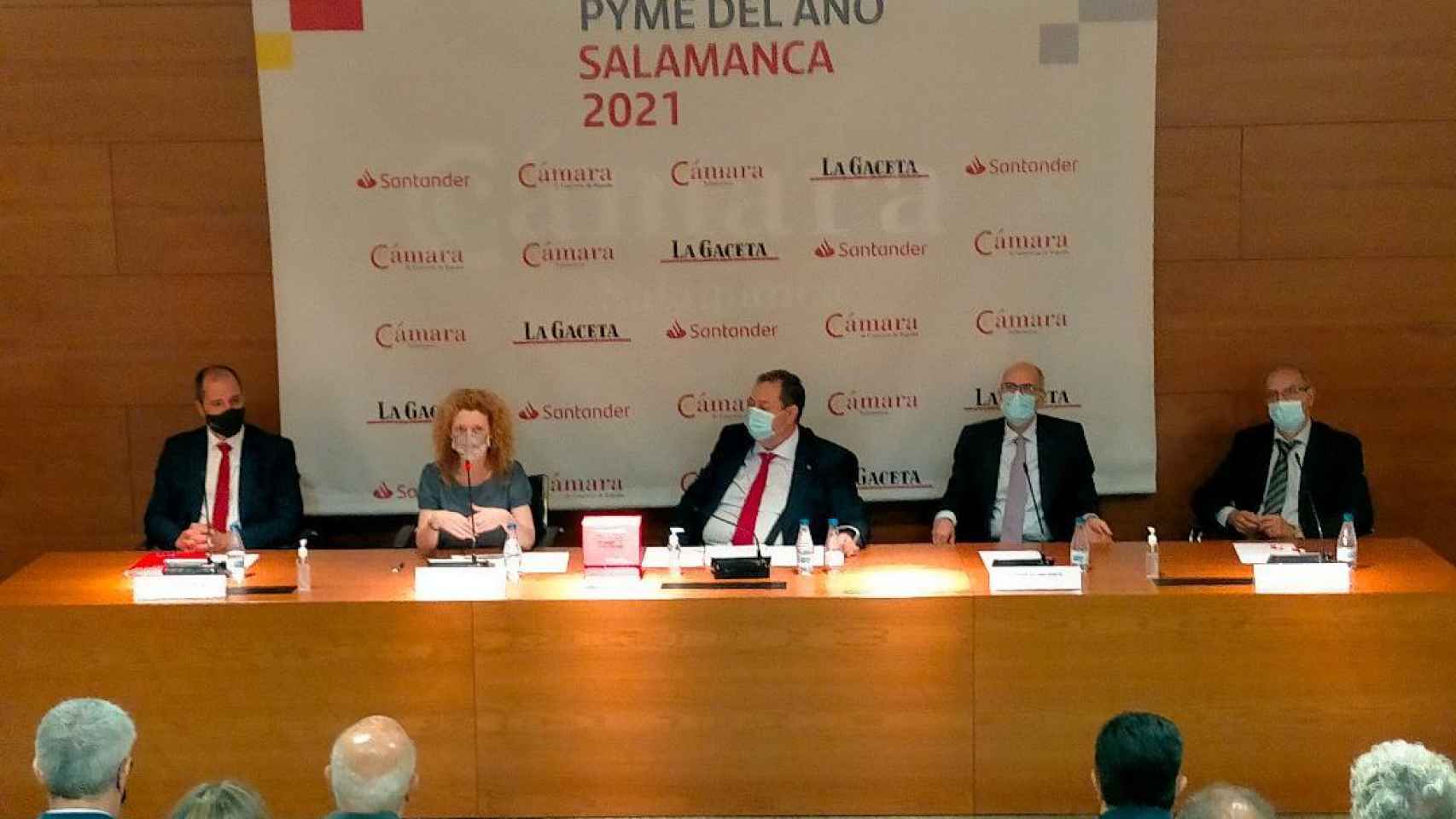 Mesa presidencial del acto celebrado en la Cámara de Comercio de Salamanca