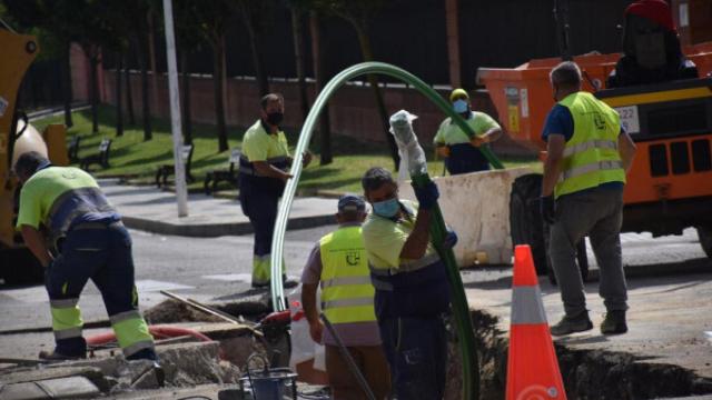 Obras en un  barrio de la capital salmantina