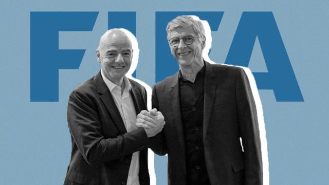 Infantino y Wenger, en un fotomontaje