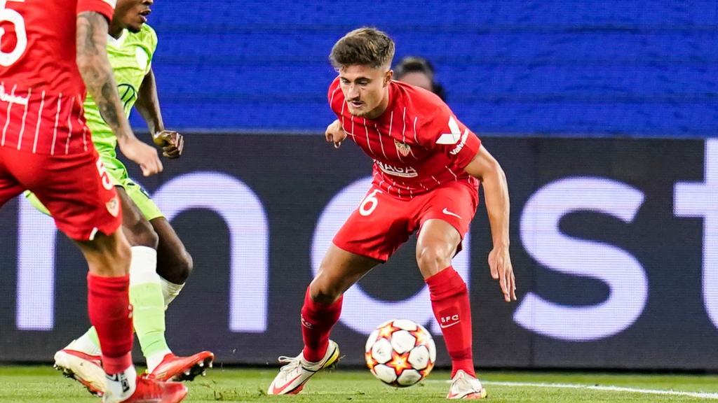 Iván Romero en su debut en Champions League. Foto: sevillafc.es