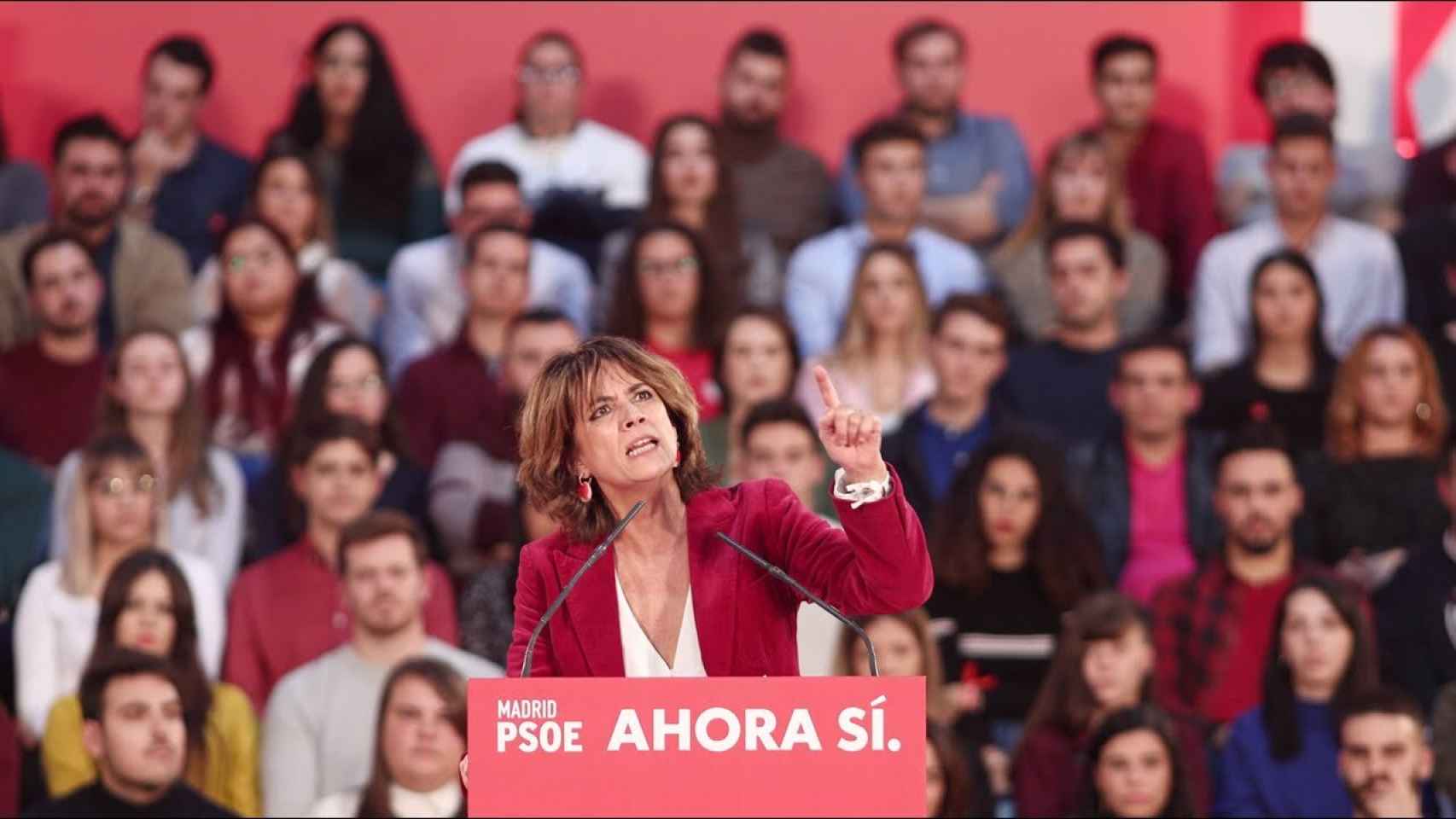 Dolores Delgado, actual fiscal general, haciendo campaña a favor del PSOE cuando era política./
