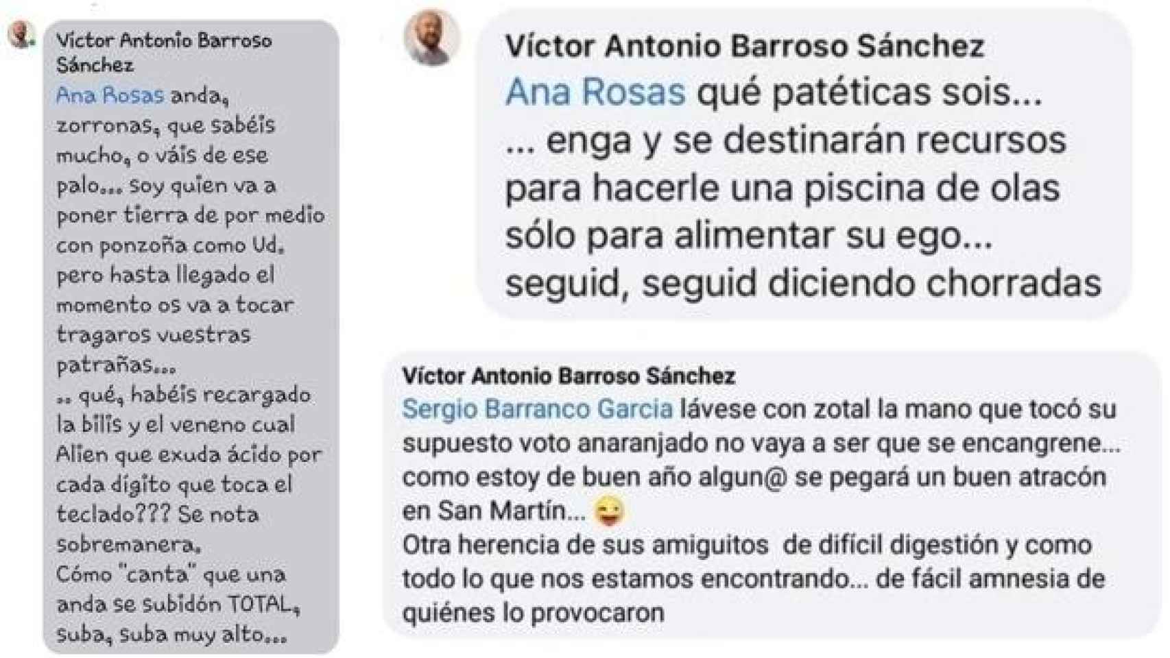 Los comentarios vertidos por el concejal de Cs, Víctor Antonio Barroso, que denuncia el PP.