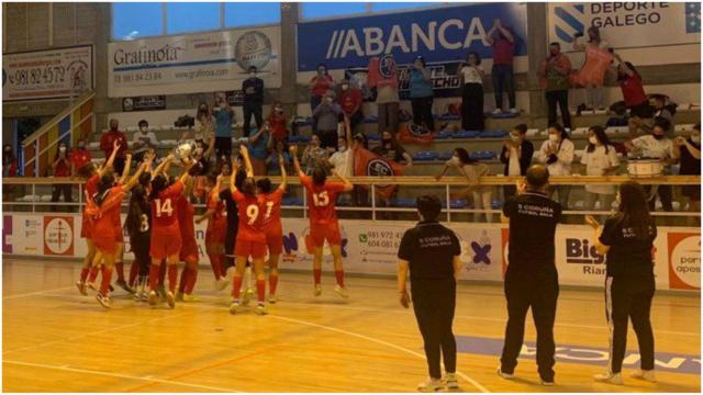 Jugadoras del 5 Coruña Fútbol Sala.