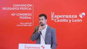 Luis Tudanca durante su intervención en el Congreso Federal del PSOE