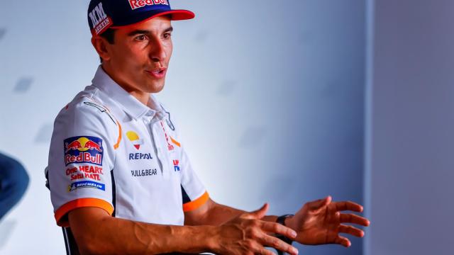 Marc Marquez atiende a la prensa en Austin