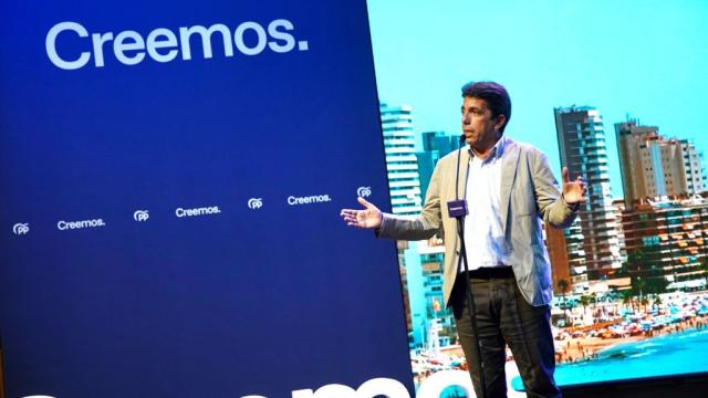 Carlos Mazón, durante su intervención en la Convención Nacional del PP. EE