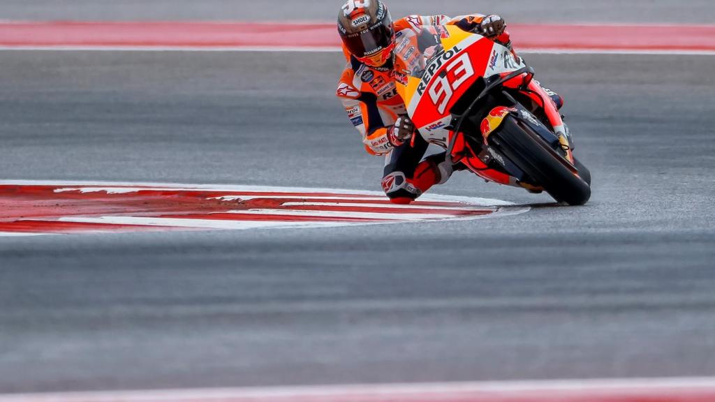 Marc Márquez traza una curva en el Gran Premio de Las Américas en Austin