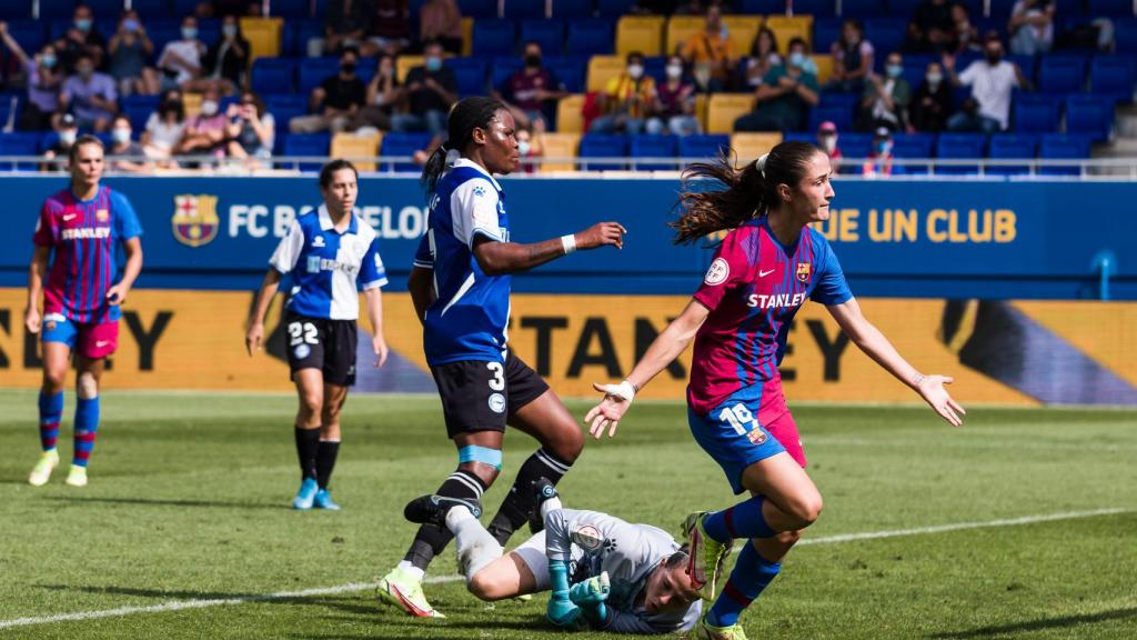 Bruna Vilamala, durante el FC Barcelona - Deportivo Alavés