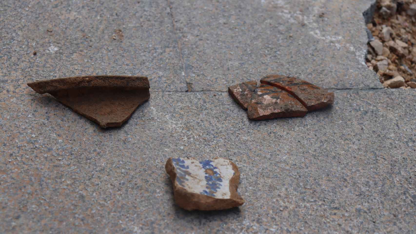 Restos de cerámica hallados.
