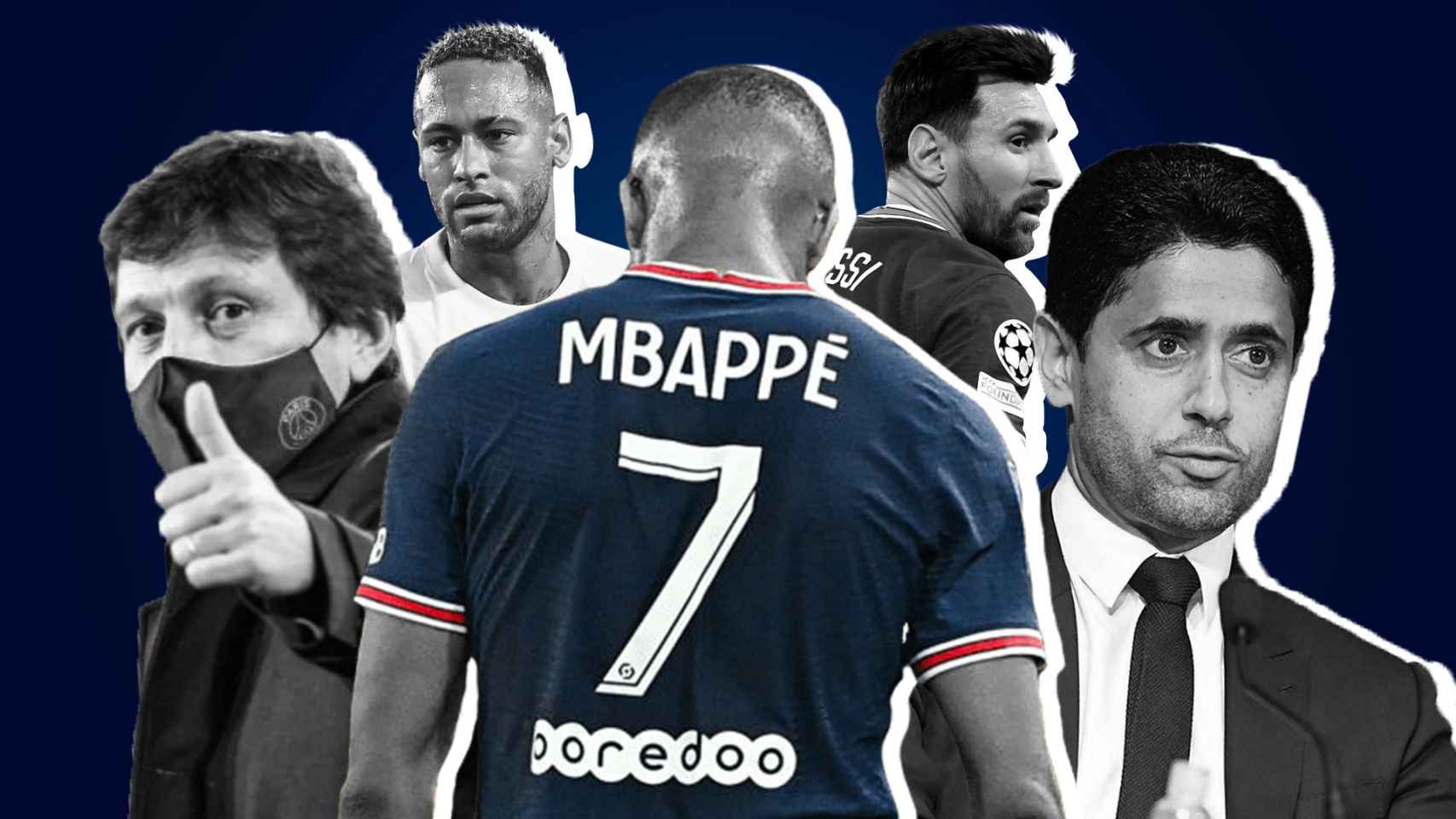 Fotomontaje de Mbappé y el PSG