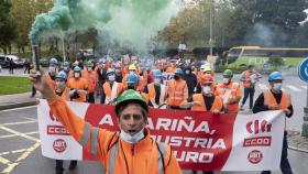 Manifestación ante la Xunta de trabajadores de Vestas en una imagen de archivo