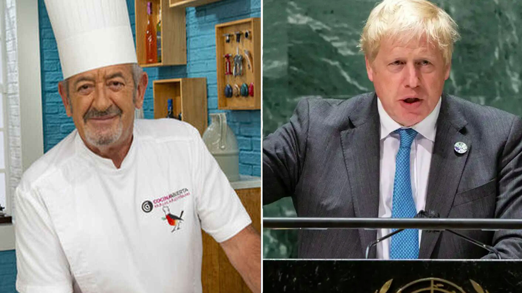 Arguiñano y Boris Johnson en un fotomontaje.