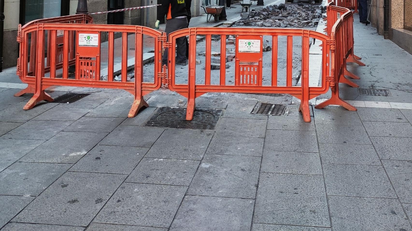 Obras en una calle de Zamora en imagen de archivo